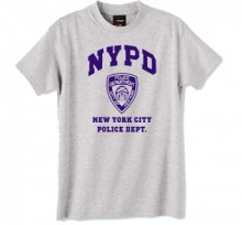 New York Police Department t-shirt.