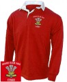 Wales Grand Slam 2008 rugby shirt.  This Wales rugby shirt is great for showing the World that you are proud to be Welsh. Vintage red rugby shirt with white contrast collar. The shirt has been embroidered with the classic National 3 feathers crest