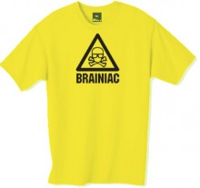 Brainiac t-shirt from the popular TV series.  This t-shirt is only available in yellow.