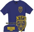NYPD New York Police Dept t-shirt.  This tshirt is only available in Navy Blue and is printed in yellow front and back.